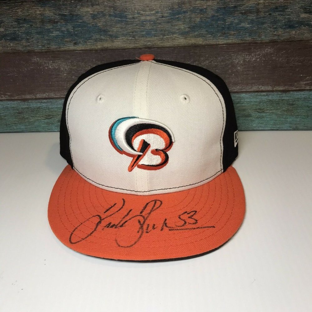 Zach Britton signed Bowie Baysox hat Game Used? Baltimore Orioles MILB